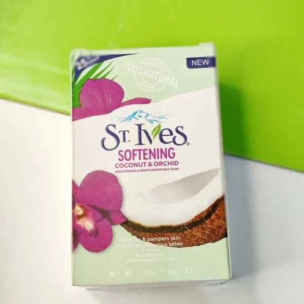 St. Ives Softening Bar Soap – Coconut & Orchid Extract (Pack of 4 Bars)
