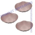3-Piece Pink Shell-Shaped Ceramic Bowl Set