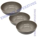 3-Piece Grey Stoneware Bowl Set