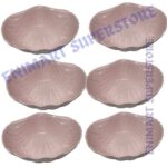 6-Piece Pink Shell-Shaped Ceramic Bowl Set