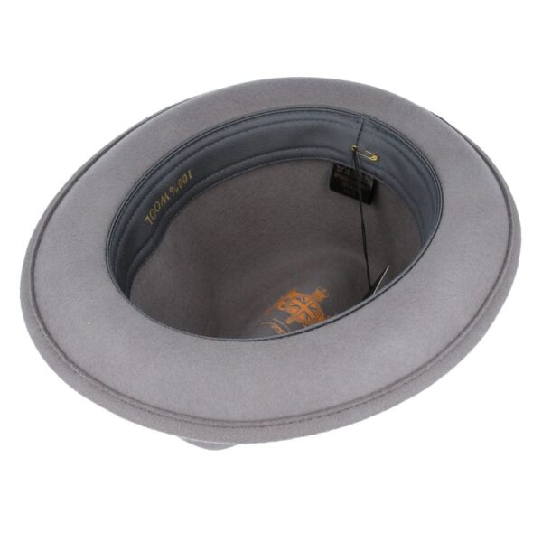 Crushable C-Crown Trilby Hat - Grey – Wool Felt Fedora Style - Medium (57cm) - Image 2