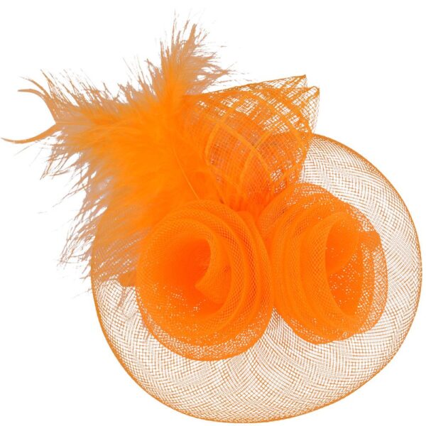Vintage Fascinator With Elegant Feather – Beige – One Size - Image 2