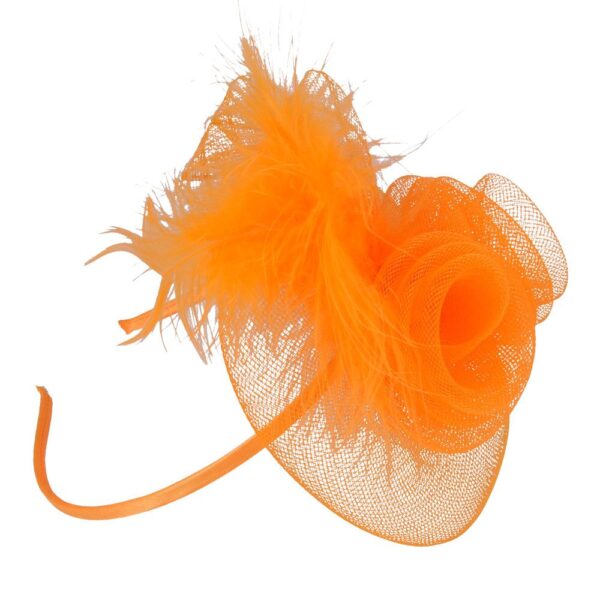 Vintage Fascinator With Elegant Feather – Beige – One Size - Image 3
