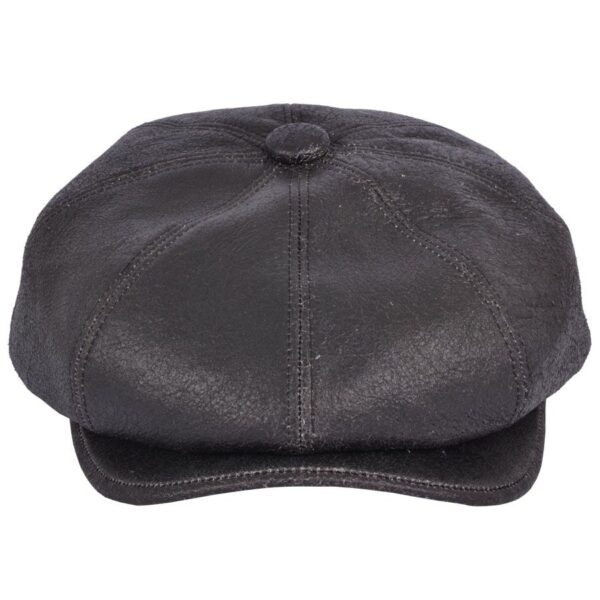 Gladwinbond Sheepskin Newsboy Leather Cap – Black In Stock | SKU: DL1220 Size: XX Large (62cm)