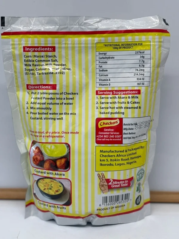 Checkers Instant Milk Custard – 700g Refill Pack | Quick 3-in-1 Breakfast - Image 2