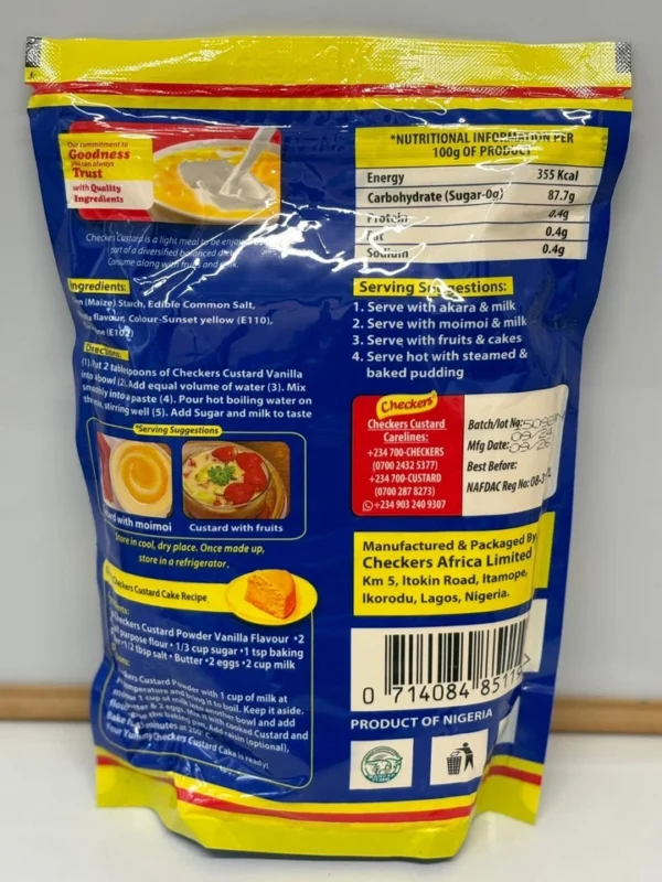 Checkers Custard Powder – Vanilla Flavour – 1kg Refill Pack - Image 2