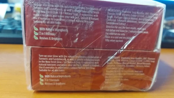 FreshGlow Natural Soap – Turmeric & Sandalwood (4 Pack) - 2-in-1 Skincare Bar for a Naturally Radiant Glow | 130g Each - Image 3