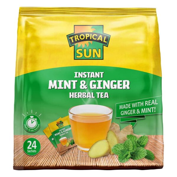 Tropical Sun Instant Mint & Ginger Herbal Tea – 24 Sachets - Item Code: TS-MGTEA24