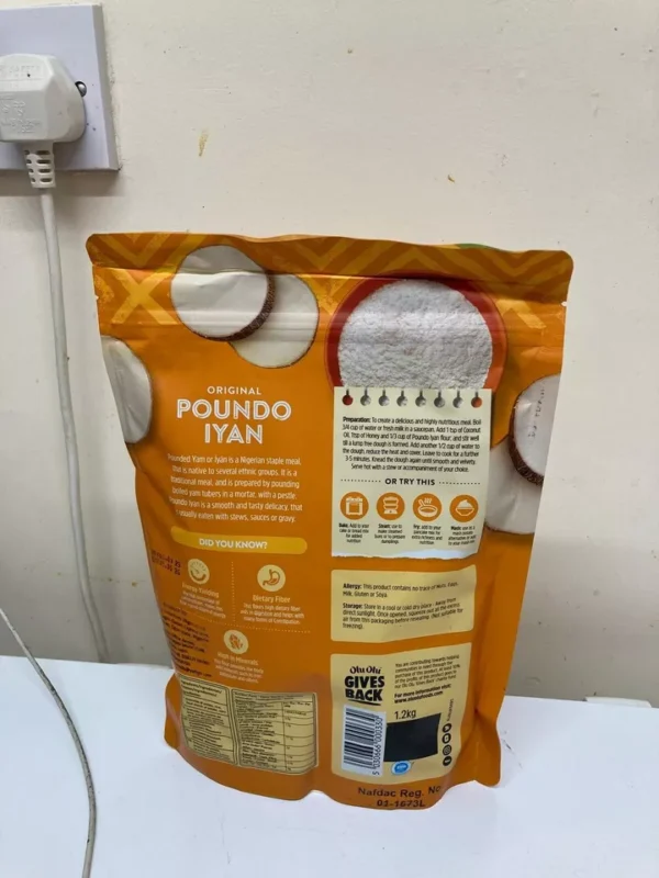 Olu Olu Poundo Iyan – 1.2kg | Nigerian Instant Yam Flour | Easy-to-Prepare Swallow Meal - Image 2