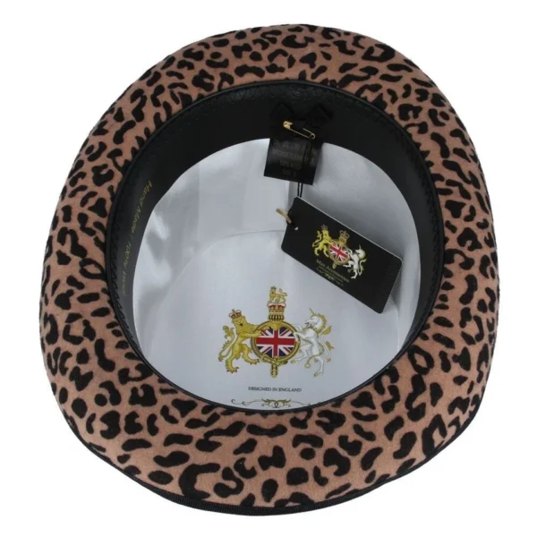 Maz Wool Felt Top Hat – Leopard Print – Size: Large 59cm (7 1/2) - Image 3